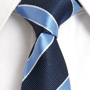 Navy Striped Necktie 2.5" W x 58"L